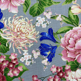 Floral fabric Sakura Japanese Geisha, Chong a Hwang, Timeless Treasures CM6158GREY