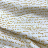 Memoirs fabric, Cotton, Quilting fabric, Words, letters, Michael Miller fabrics MD-5581.Gold