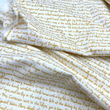 Memoirs fabric, Cotton, Quilting fabric, Words, letters, Michael Miller fabrics MD-5581.Gold