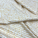 Memoirs fabric, Cotton, Quilting fabric, Words, letters, Michael Miller fabrics MD-5581.Gold