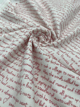 Memoirs fabric, Cotton, Quilting fabric, Words, letters, Michael Miller fabrics MD-5581RED