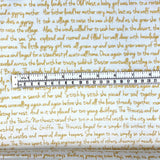 Memoirs fabric, Cotton, Quilting fabric, Words, letters, Michael Miller fabrics MD-5581.Gold