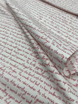 Memoirs fabric, Cotton, Quilting fabric, Words, letters, Michael Miller fabrics MD-5581RED