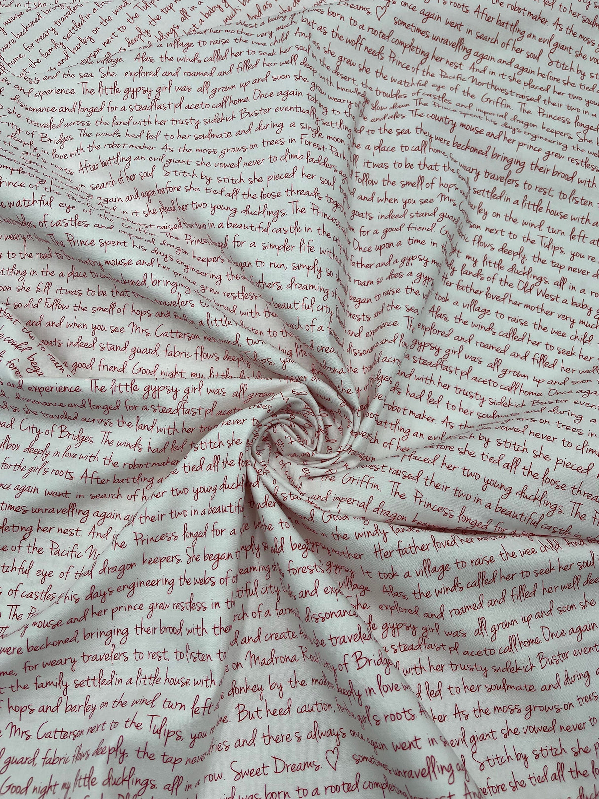 Memoirs fabric, Cotton, Quilting fabric, Words, letters, Michael Miller fabrics MD-5581RED
