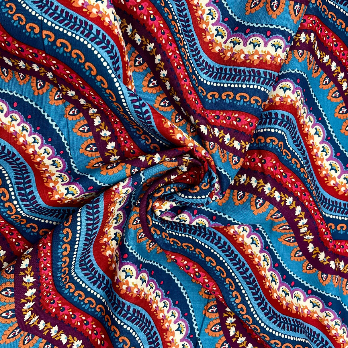 Gypsy Stripe fabric, Craft Cotton Quilters fabric, Michael Miller MM-CX7443.Spice