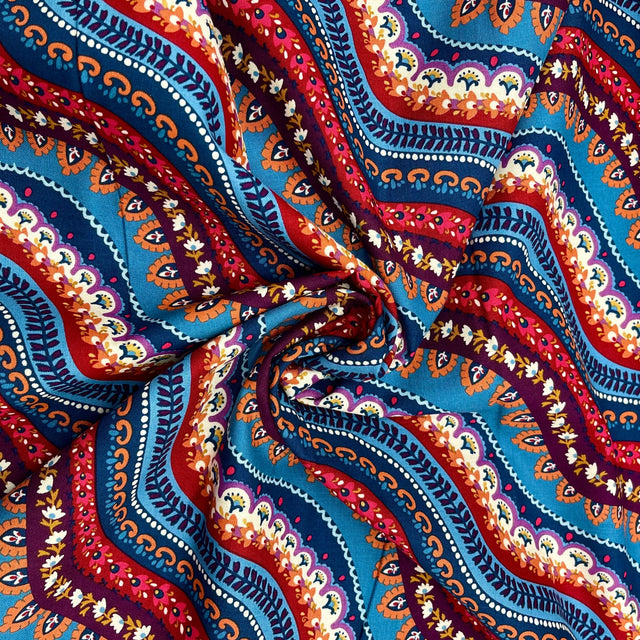 Gypsy Stripe fabric, Craft Cotton Quilters fabric, Michael Miller MM-CX7443.Spice