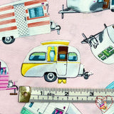Vintage Campers, Camping Vehicles, RV Trailer Caravans, Quilting, Cotton fabric TT-C5392.GM