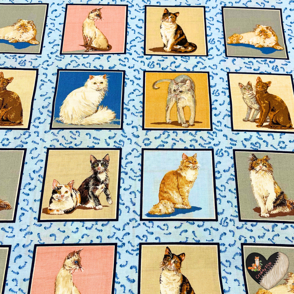 Cats Corner, Animal portraits, Cotton, Quilting, Craft, Cat fabric NT-DRS87280.1