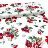Fresh Cut Poppies, Floral fabric, Cotton Quilting, by Michelle D'Amore, Timeless Treasures TT4724.white