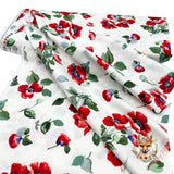 Fresh Cut Poppies, Floral fabric, Cotton Quilting, by Michelle D'Amore, Timeless Treasures TT4724.white