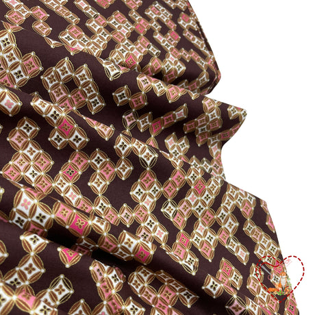 Sakura Japanese fabric by Greta Lynn, Diamonds, Geisha, Cotton Quilting fabric Benartex BT6277.77