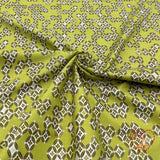 Sakura Japanese fabric, Lime green Diamonds, Geisha, Cotton Quilting fabric Benartex BT6277.44