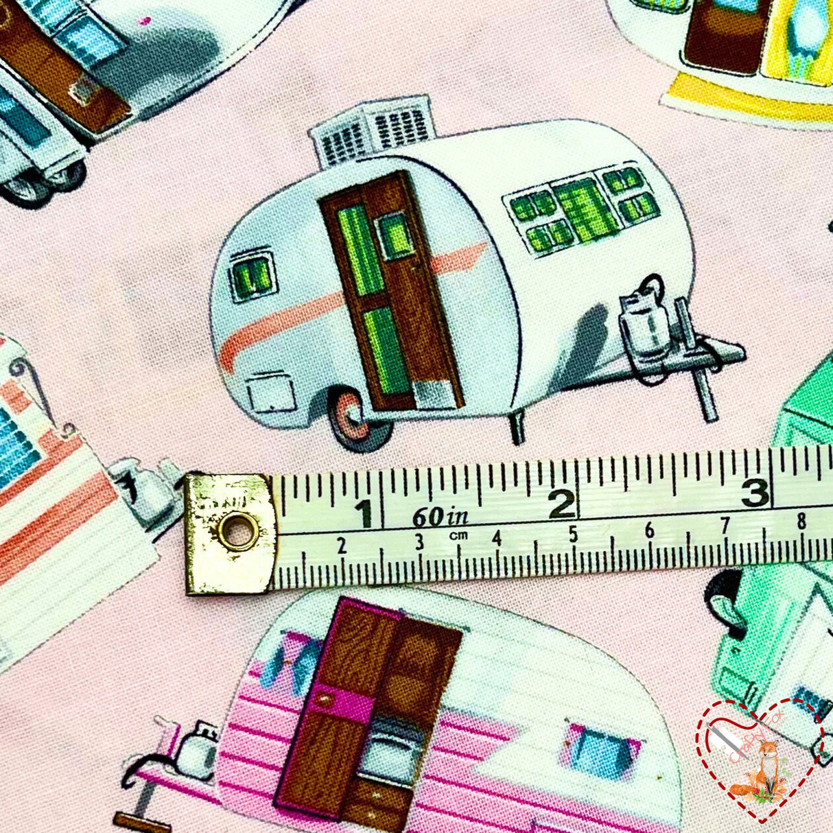 Vintage Campers, Camping Vehicles, RV Trailer Caravans, Quilting, Cotton fabric TT-C5392.GM