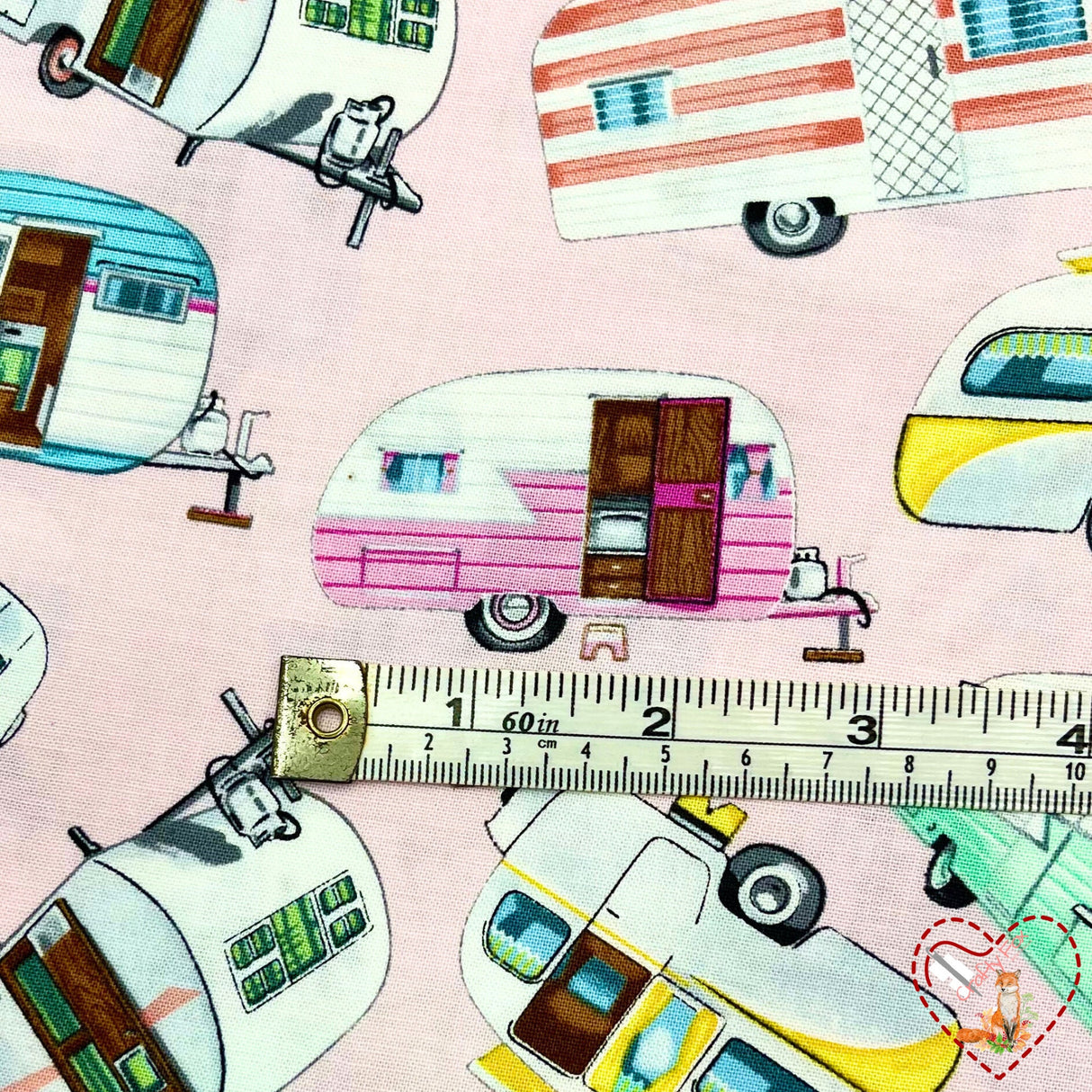 Vintage Campers, Camping Vehicles, RV Trailer Caravans, Quilting, Cotton fabric TT-C5392.GM