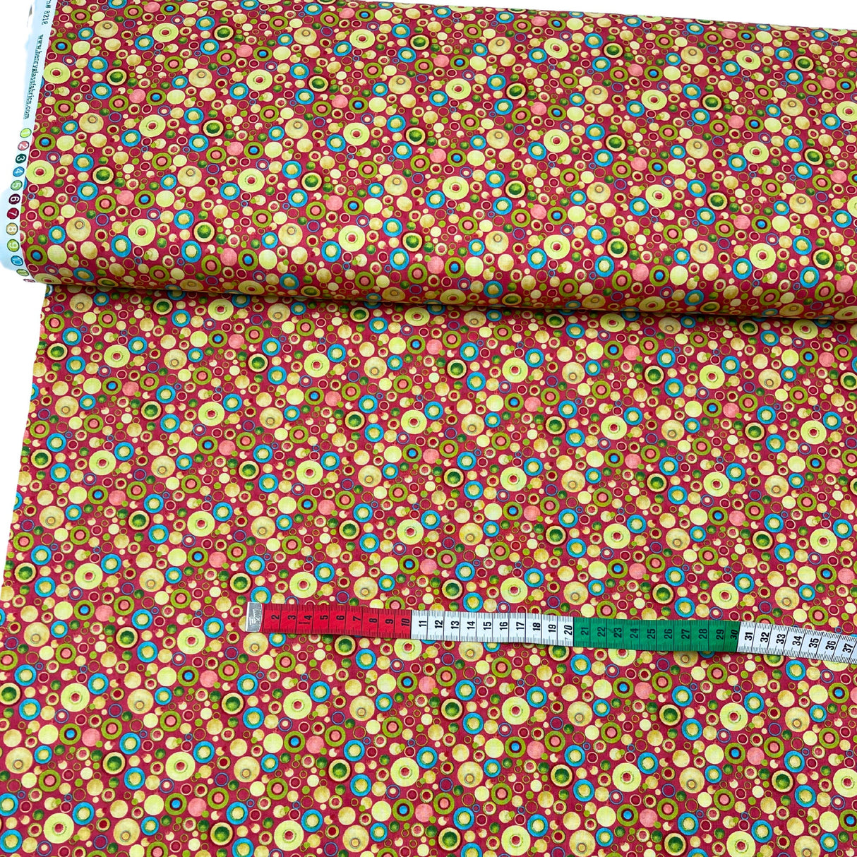 Why fabric, Rose, Brown Circle Dot Fabric Quilting, Cotton fabric, Henry Glass HG-8218