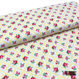 Annette, Retro floral fabric, Aqua, Seafood, Sunshine Cotton Quilting, OOP, Michael Miller fabric MM-CX6853