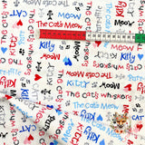 Cats Meow fabric, Animal Words, Cat fabric, Cotton, Quilting, Henry Glass HG1145
