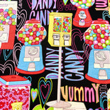 Candy Machines, Sweets, Bubblegum fabric, Quilting Cotton Fabrics, Timeless Treasures TT-9272.Fun