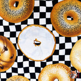 White Iced Bagel with its topping on top, this fabric is surrounded with other variety of bagels, category for Food Drink, this is Quilting, Cotton, Novelty Fabric, by Timeless Treasures Fabrics - Fabric Code TT-GM.C6003