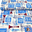 Under Construction fabric, Mining, rare fabric, Quilting, Blue, Cotton fabric by Benartex Kanvas BT05891.09
