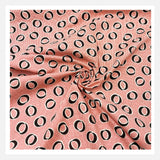 Calligraphy Circle, Black, Carnelian Orange Cotton Quilting fabric Geometric, FreeSpirit FS-PWDS048