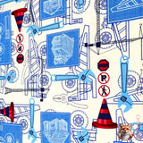 Full frontal of Under Construction fabric by Benartex Kanvas BT05891.09