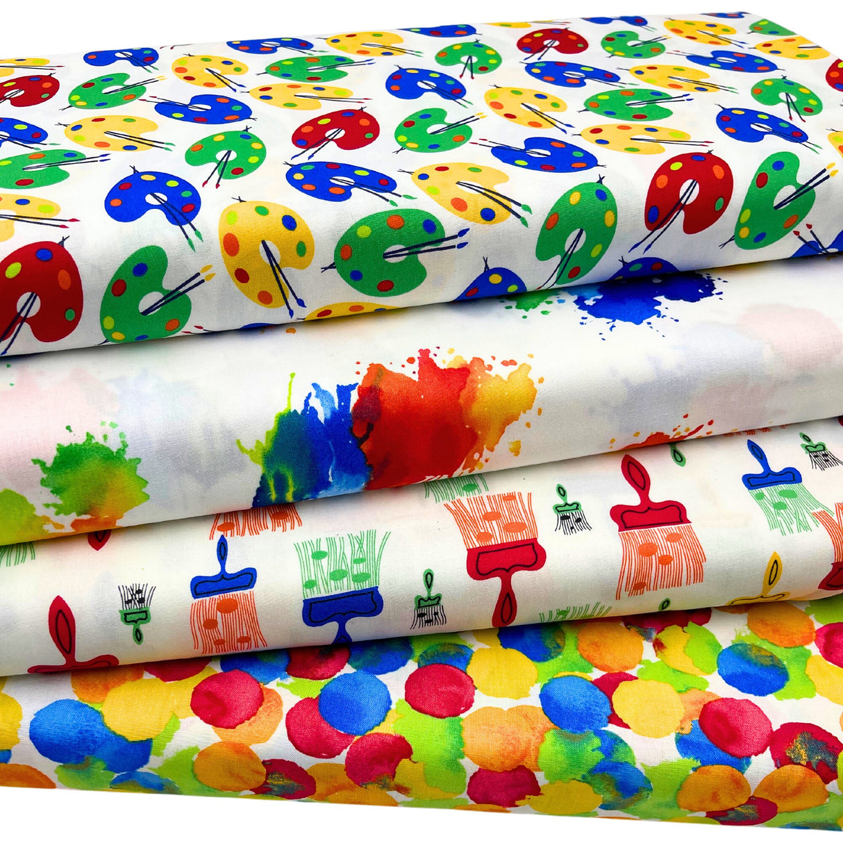 Four designer fabrics, Painterly
