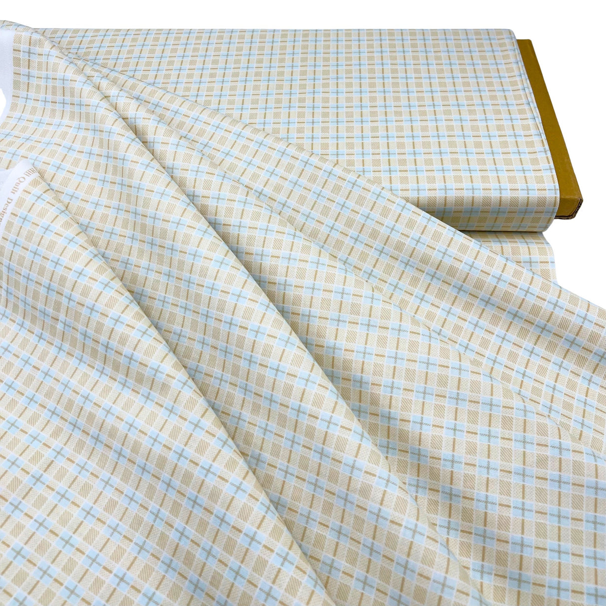 Peaceful Garden Lattice Fabric in Taupe & Blue by Mary Jane Carey | Henry Glass Quilting Fabric