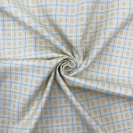 Peaceful Garden Lattice Fabric in Taupe & Blue by Mary Jane Carey | Henry Glass Quilting Fabric