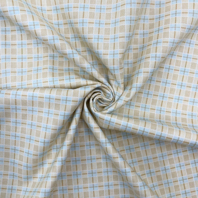 Peaceful Garden Lattice Fabric in Taupe & Blue by Mary Jane Carey | Henry Glass Quilting Fabric