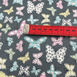 Butterfly Folly Fabric: Multi-Coloured Butterflies on Charcoal - Michael Miller