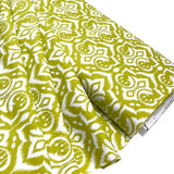 Ikat Damask Fabric, Cotton Quilting, green leaf by Michael Miller MM-PS6450/Leaf