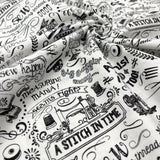 Sewing Words Fabric by Timeless Treasures, Cotton Quilting, Gail C3417