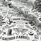 Sewing Words Fabric by Timeless Treasures, Cotton Quilting, Gail C3417
