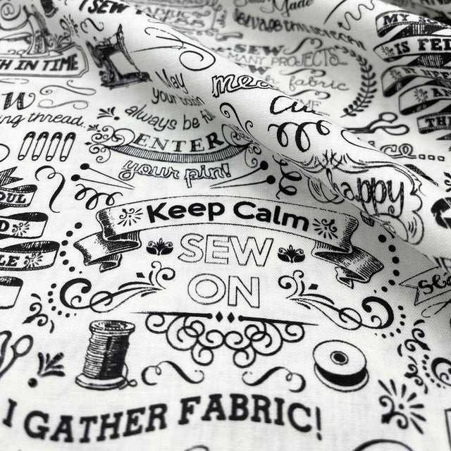 Sewing Words Fabric by Timeless Treasures, Cotton Quilting, Gail C3417