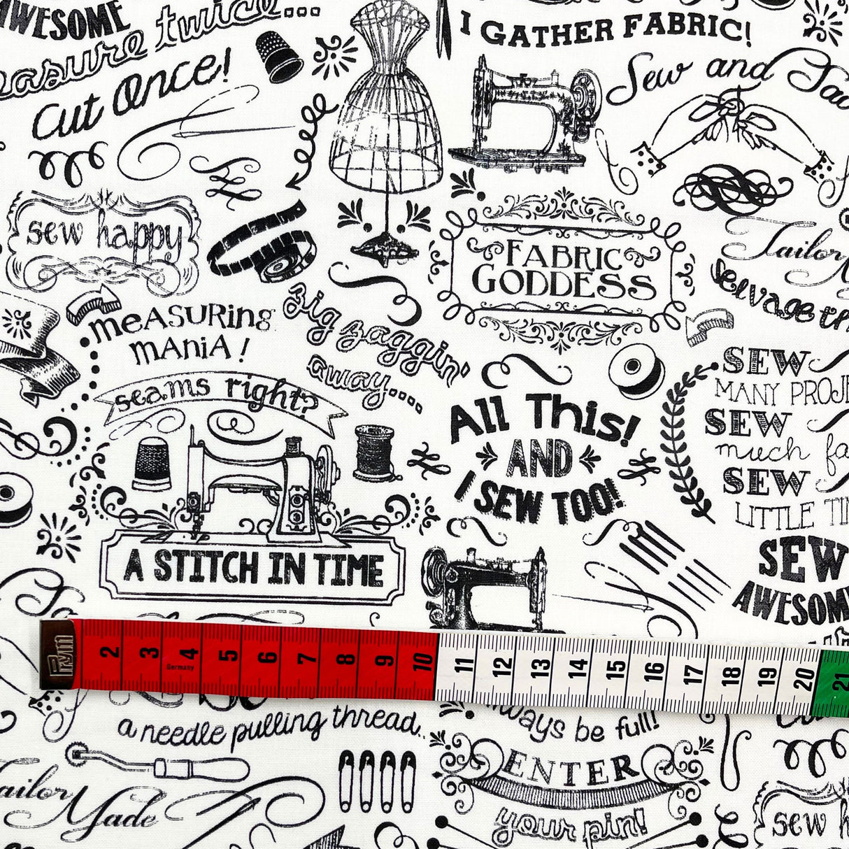 Sewing Words Fabric by Timeless Treasures, Cotton Quilting, Gail C3417