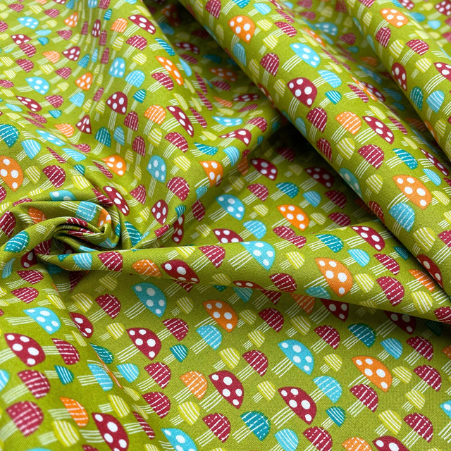 Mushroom Delight Cotton Quilting Fabric - Hobbycraft HC-M2317
