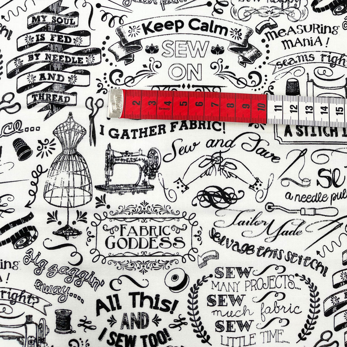 Sewing Words Fabric by Timeless Treasures, Cotton Quilting, Gail C3417