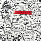 Sewing Words Fabric by Timeless Treasures, Cotton Quilting, Gail C3417