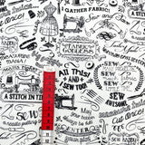 Sewing Words Fabric by Timeless Treasures, Cotton Quilting, Gail C3417