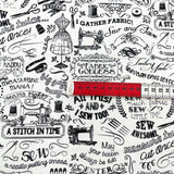 Sewing Words Fabric by Timeless Treasures, Cotton Quilting, Gail C3417