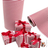 Red Candy Stripe Gift Wrapping Paper - 80gsm | 60cm Wide