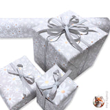 Valentines Gift wrapping paper, Daisy Grey Floral - Elegant 80gsm Wrapping Solutions | 60cm Wide