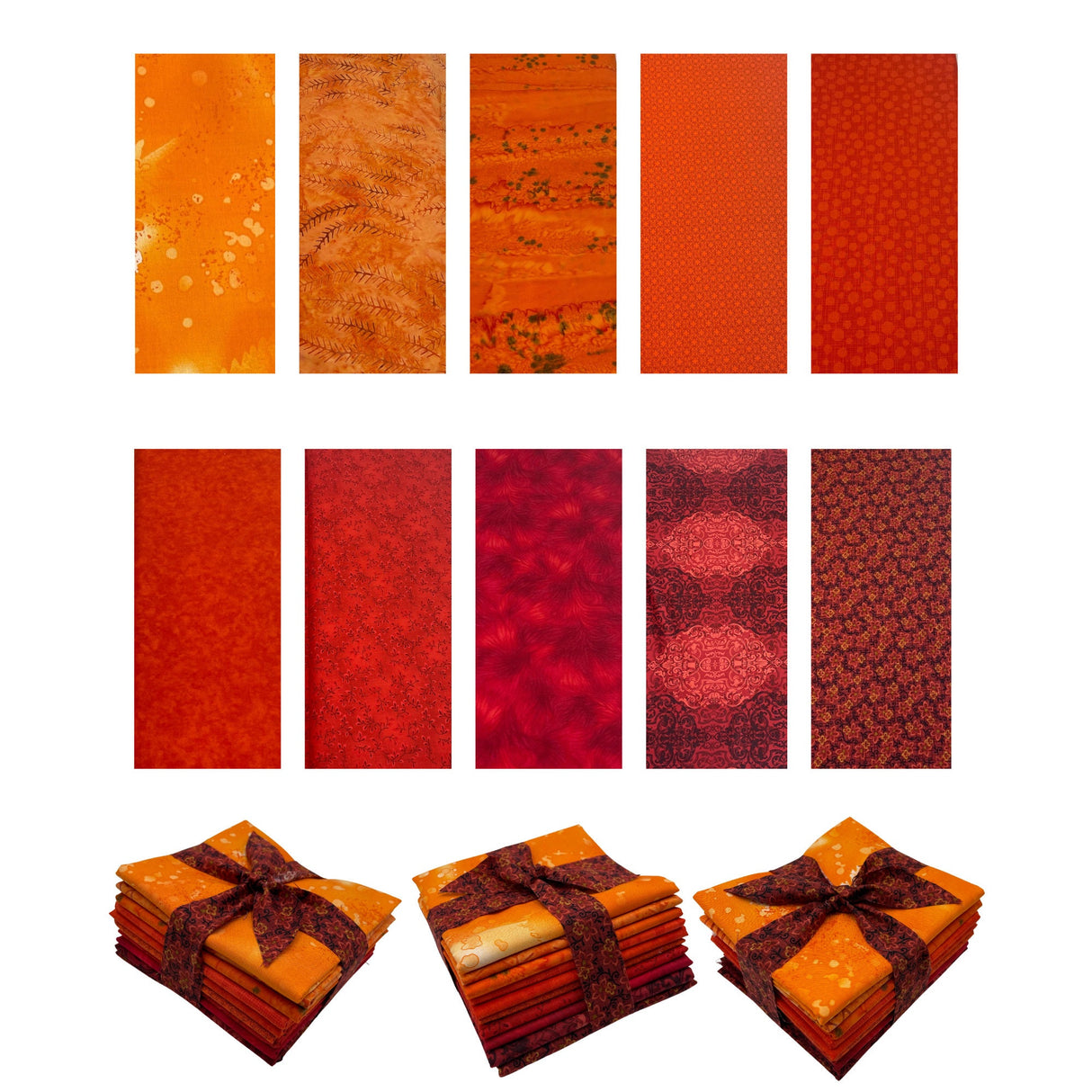 Fall Fat Quarter Fabric Bundle - DIY Fall Shades Quilters Gift