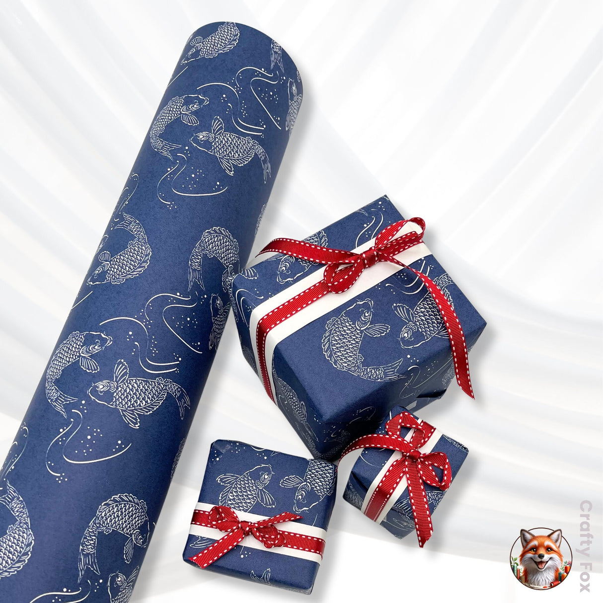Premium Koi Gift Wrapping Paper - High Quality, Eco-Friendly, Feng Shui Uncoated
