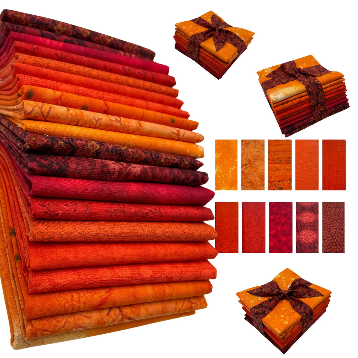 Fall Fat Quarter Fabric Bundle - DIY Fall Shades Quilters Gift