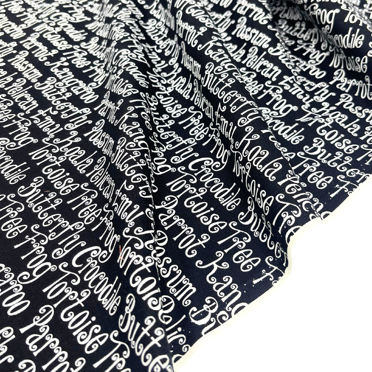 Animal Words Fabric, Possum, Crocodile, Koala, Kangaroo Aussie Mates by Henry Glass