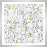 Bunnies by the bay Timeless Treasure Grey Bunnies Cotton Fabric. TT-C6492