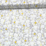 Bunnies by the bay Timeless Treasure Grey Bunnies Cotton Fabric. TT-C6492