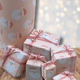 Santa Wrapping Paper in Blush, Eco-friendly Gift Wrap - Sustainable Stylish Paper